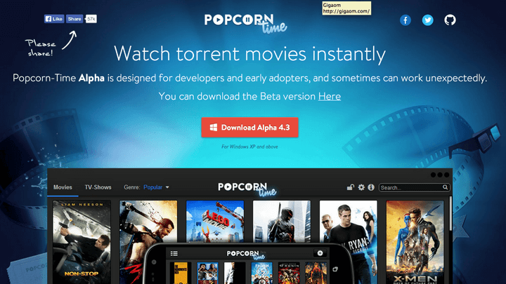 Connecting Popcorn Time for Chromecast