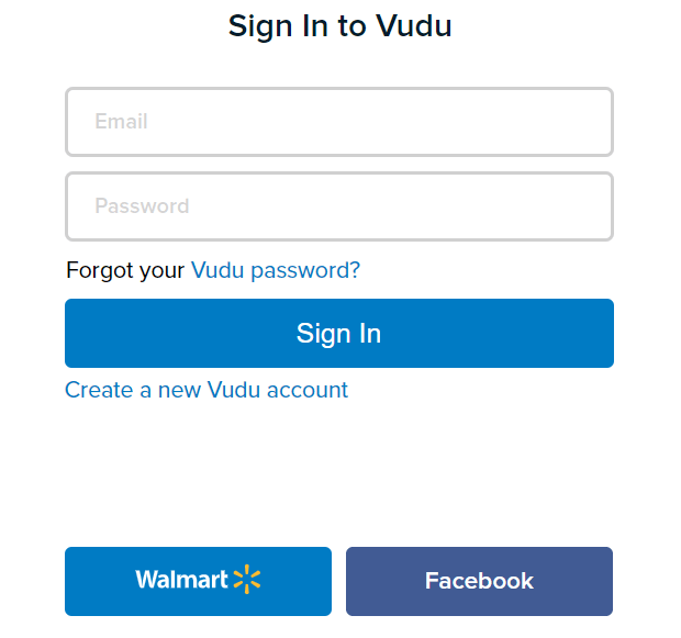 Vudu Sign In