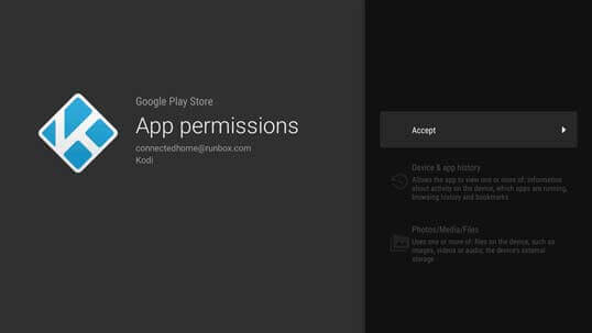 Accept the permissions