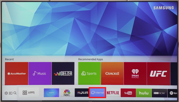 Launch the browser to stream IPTV on Samsung TV