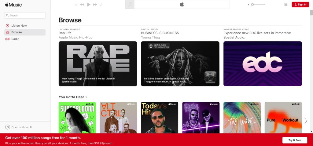Apple Music sign up