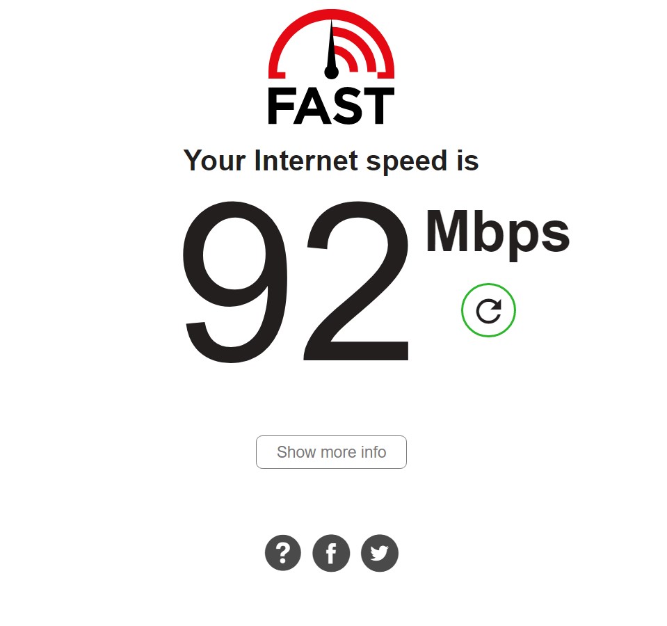 Make the internet speed test