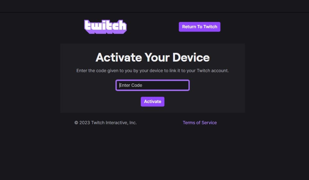 Activate Twitch